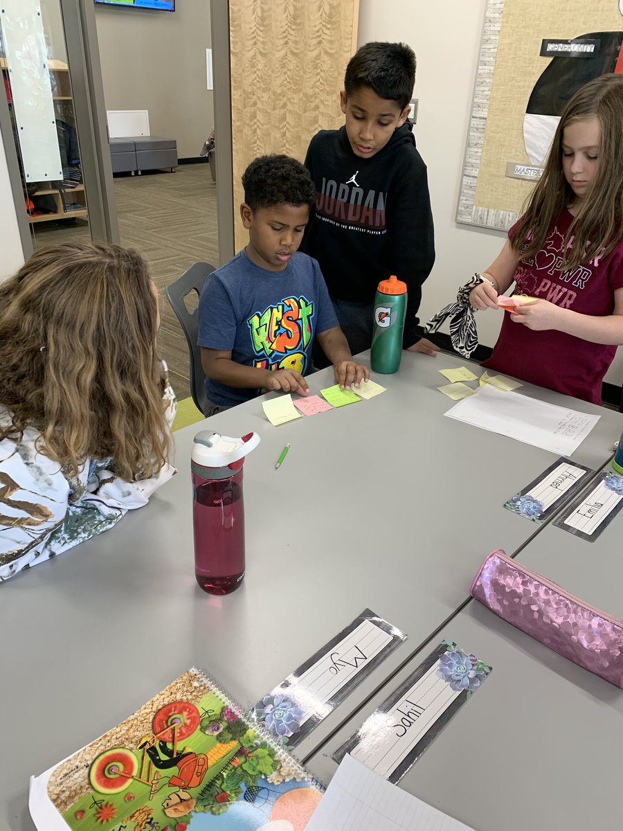 call_me_ms_h's tweet photo. Remember the #stickynotes from yesterday?
In Literacy, each table group was given a stack to analyze. 
Watching and hearing their conversations demonstrates the importance of collaboration and group work!
@WascanaPlains #grade4 #grade5 #iteachsplit #BisonRumblings https://t.co/xpR3Vt8Kcp