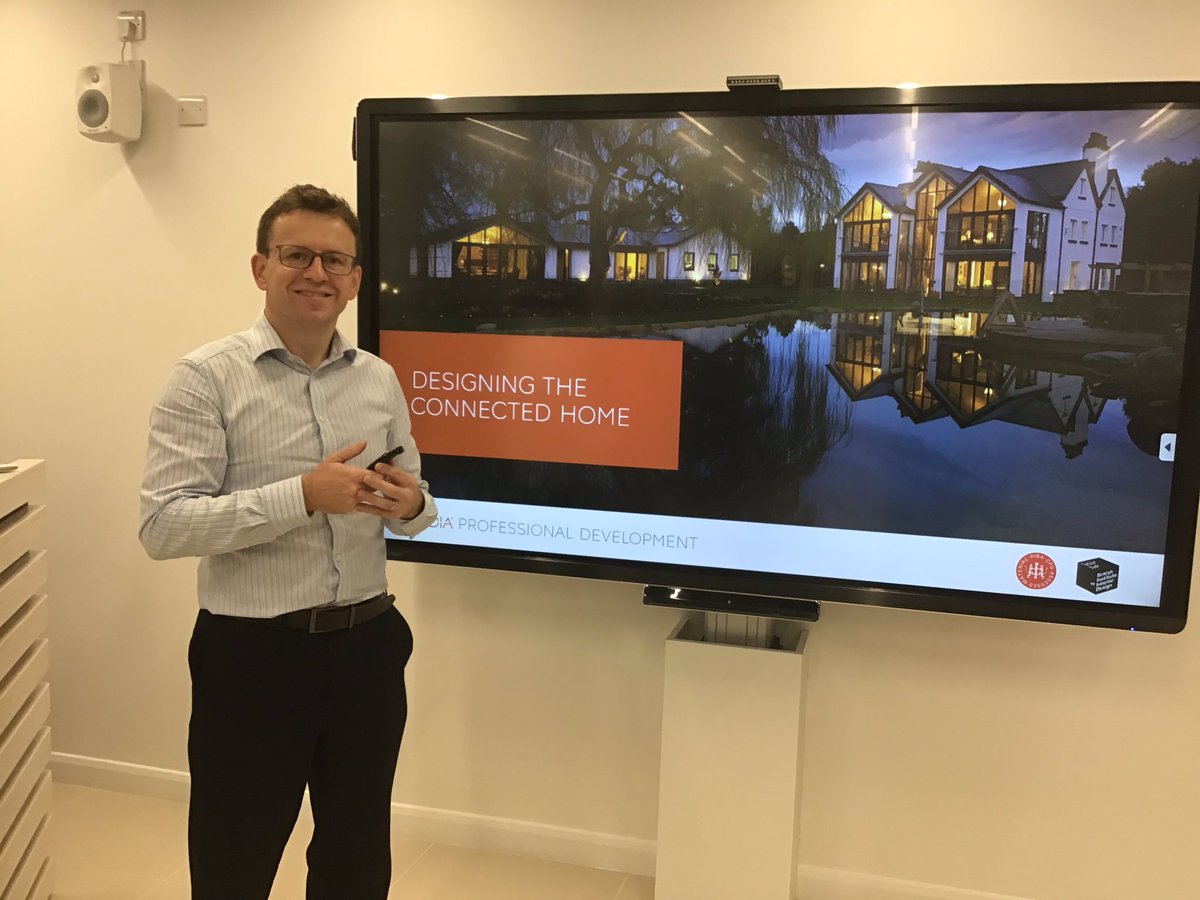 I had an enjoyable evening talking all things Smart Home with members of the Teesside branch of #riba and Teesside University students. I delivered a shortened version of the new CEDIA #CPD on connected homes and listened to other interesting presentations on sustainable housing.