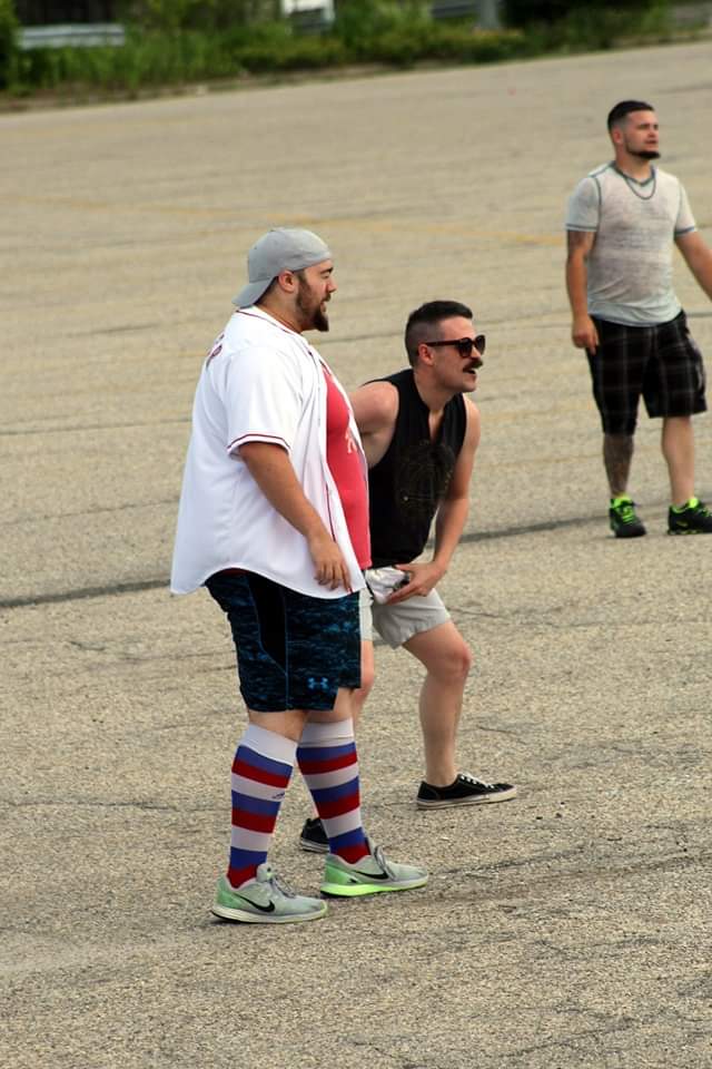 StepdadsWrestle's tweet photo. Wade Krueger and Mark Adam Haggerty keep their eyes on the ball.

TIW End of The Road 2019
6/15/19
Lanesborough, MA
Fun Boyz Vs. Fans Wiffle Ball Game
Photo courtesy of Chet Zaffarano

#TIW #TrulyIndependentWrestling #TheStepdads #StepdadsWrestling #IndyWrestling #ProWrestling https://t.co/UTsHxw8HPX