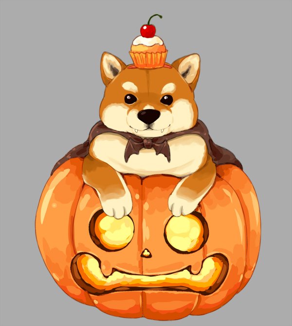 no humans pumpkin jack-o'-lantern grey background food halloween rabbit  illustration images
