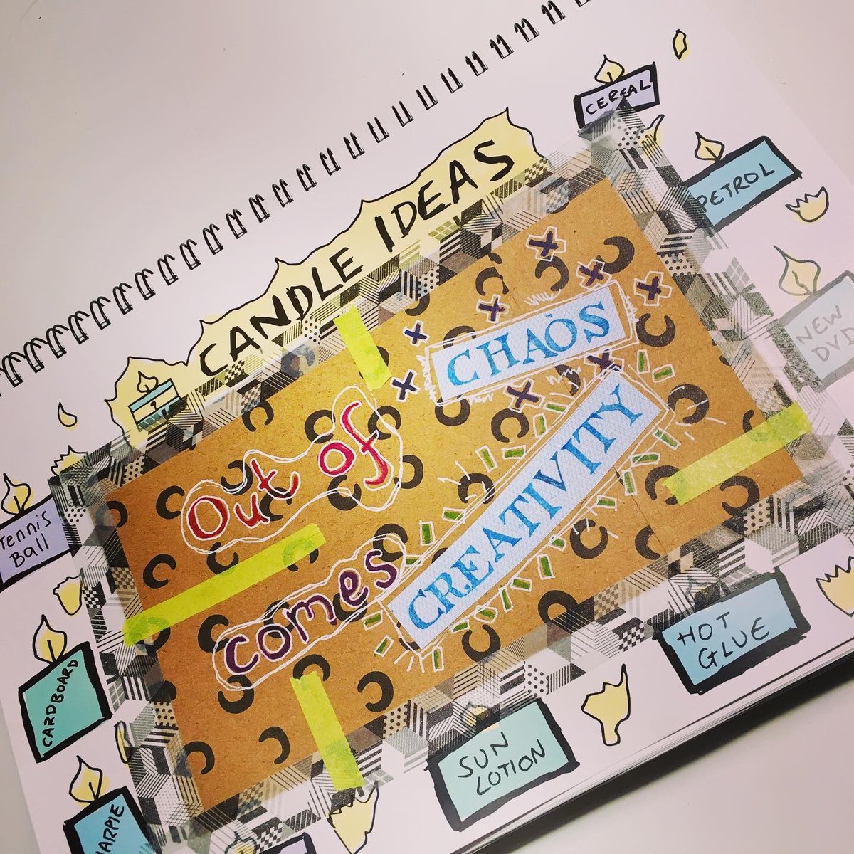 bird_cards_'s tweet photo. ~out of chaos comes creativity~ 44/52 🎨📚☺️ #doodleplanner #artjournal #amazingphil #disabledartist https://t.co/IjsGmVJWE3