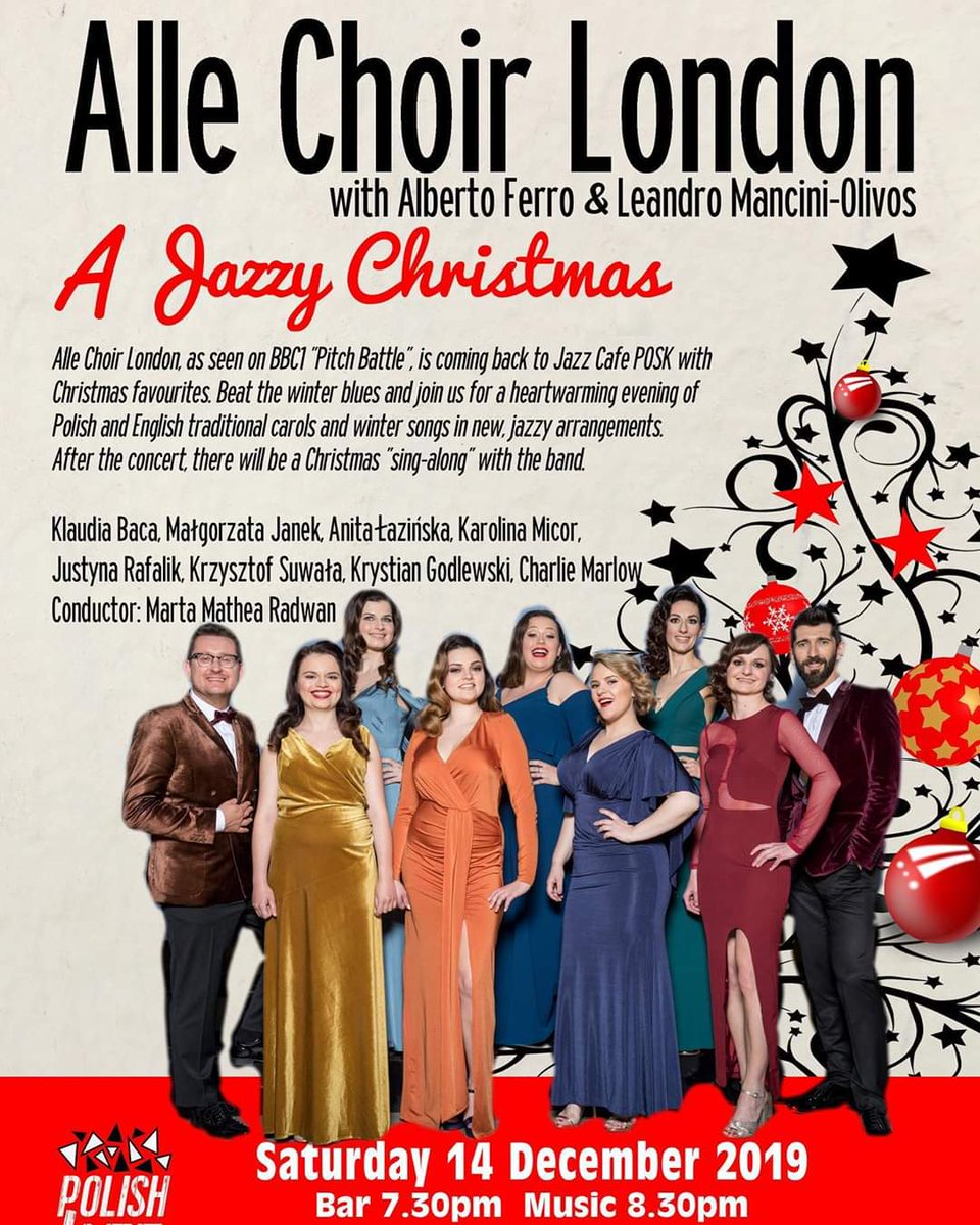 Beat the winter blues and join us for a heartwarming evening with Polish and English carols in new, jazzy arrangements! Jazz Cafe Posk 14th December 7.30pm! #gettingreadyforchristmas #carols #christmasconcert #jazzychristmas #jazzchoir #booktheticket #comingsoon