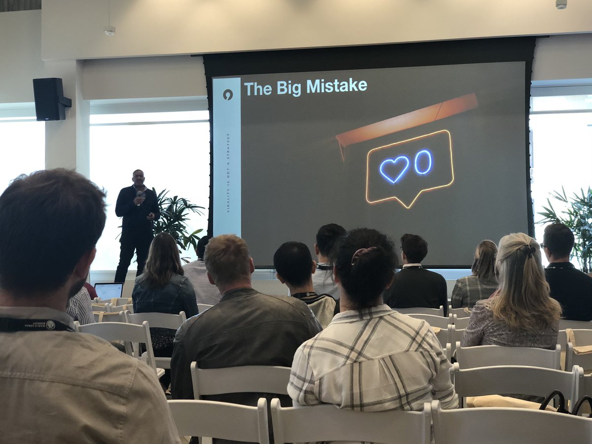 hallieasmith's tweet photo. Terry City of Group Nine Media: Virality is not a strategy. You have to work with partners to get that message out and go where your audience is. Content is King (but really, conteXt is) and distribution is Queen. #digiworldforum https://t.co/Z7vKH2Ryqf