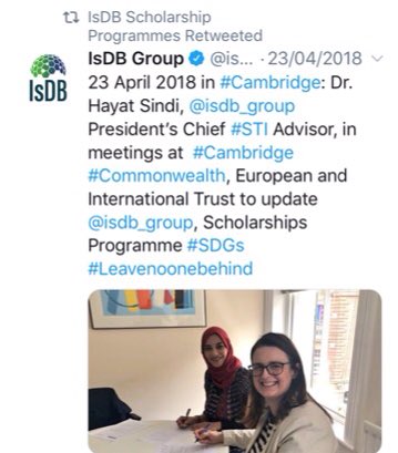 @HayatSindi controls @isdbscholarship without any experience as a faculty member. Her face covers its pages but no posts since June 2018!
