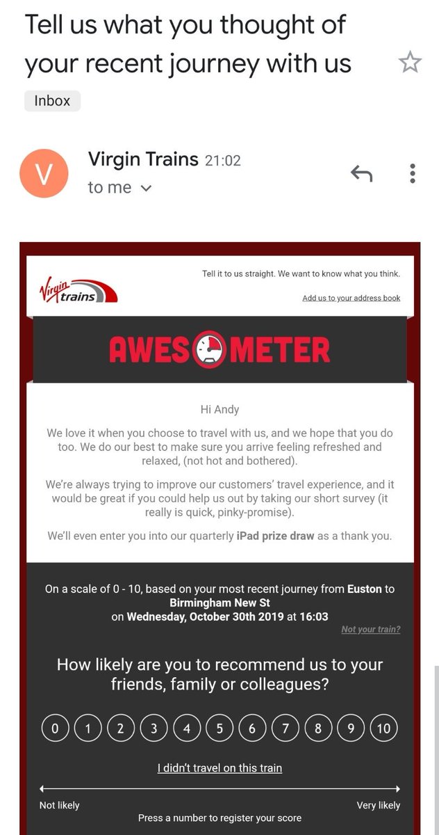 MrAndyPowell's tweet image. 😂 Brilliant #datafail @VirginTrains, on a day when trains didn&apos;t run for hours. #notintheleastbitawesome