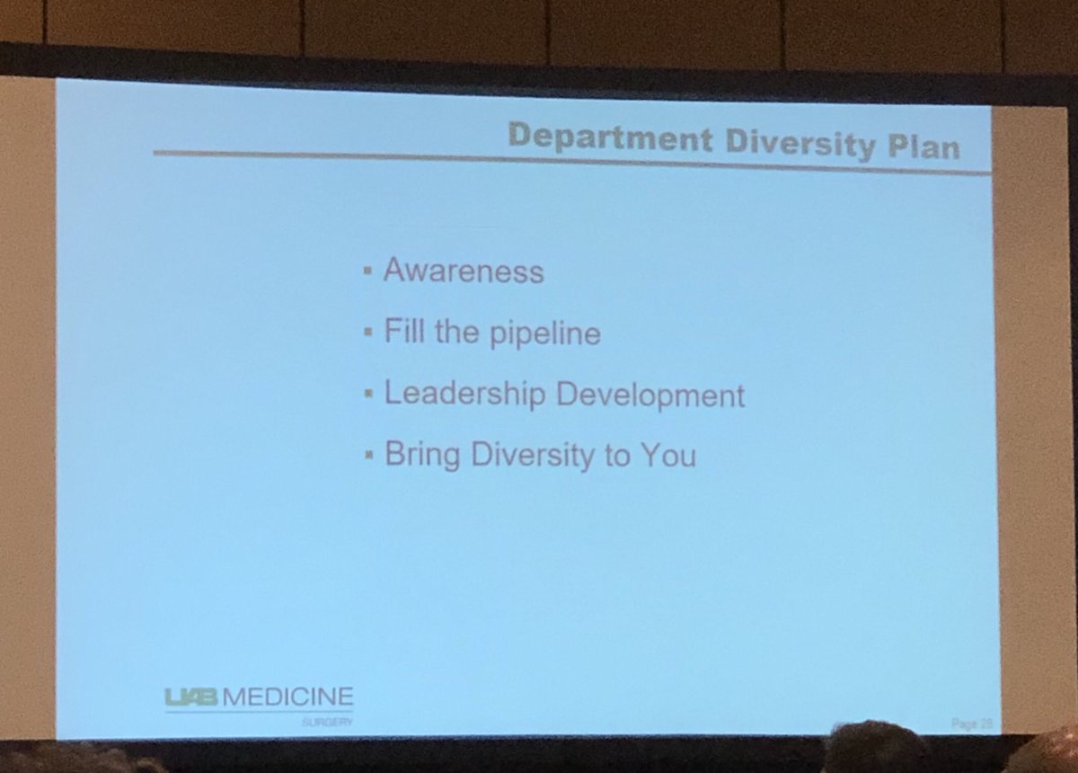@herbchen @UABSurgery - diversity, inclusion and equity matters! Multiple strategies to do this. Finishing off another great day at #ACSCC19 @AmCollSurgeons