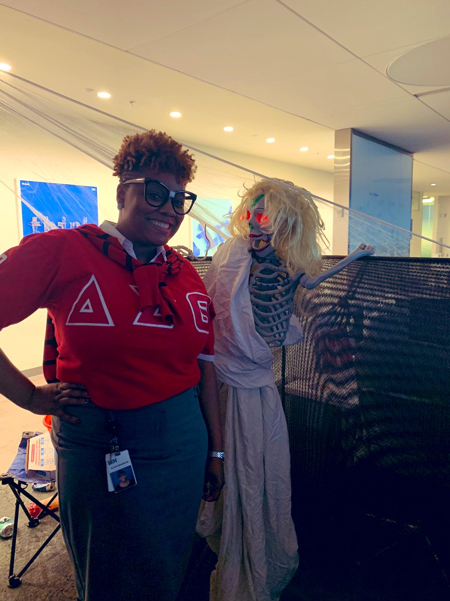 AliciaMBrandon's tweet photo. What a great time today celebrating ECCC with a desk decorating and costume contest! My team’s theme was ‘Animal House!’ We brought a PG version of the frat party to the office! So much fun! #goodTechIBM #IBMECCC @IBMorg https://t.co/VKZFJhUYhC
