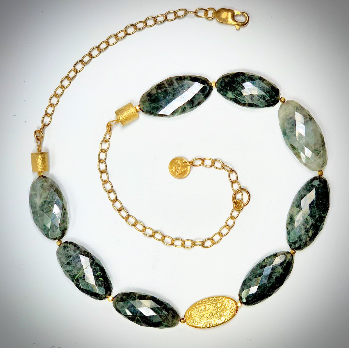 Grey Smoky Quartz hope necklace with 24K gold vermeil on silver 
Hope poetry... simavaziry.com