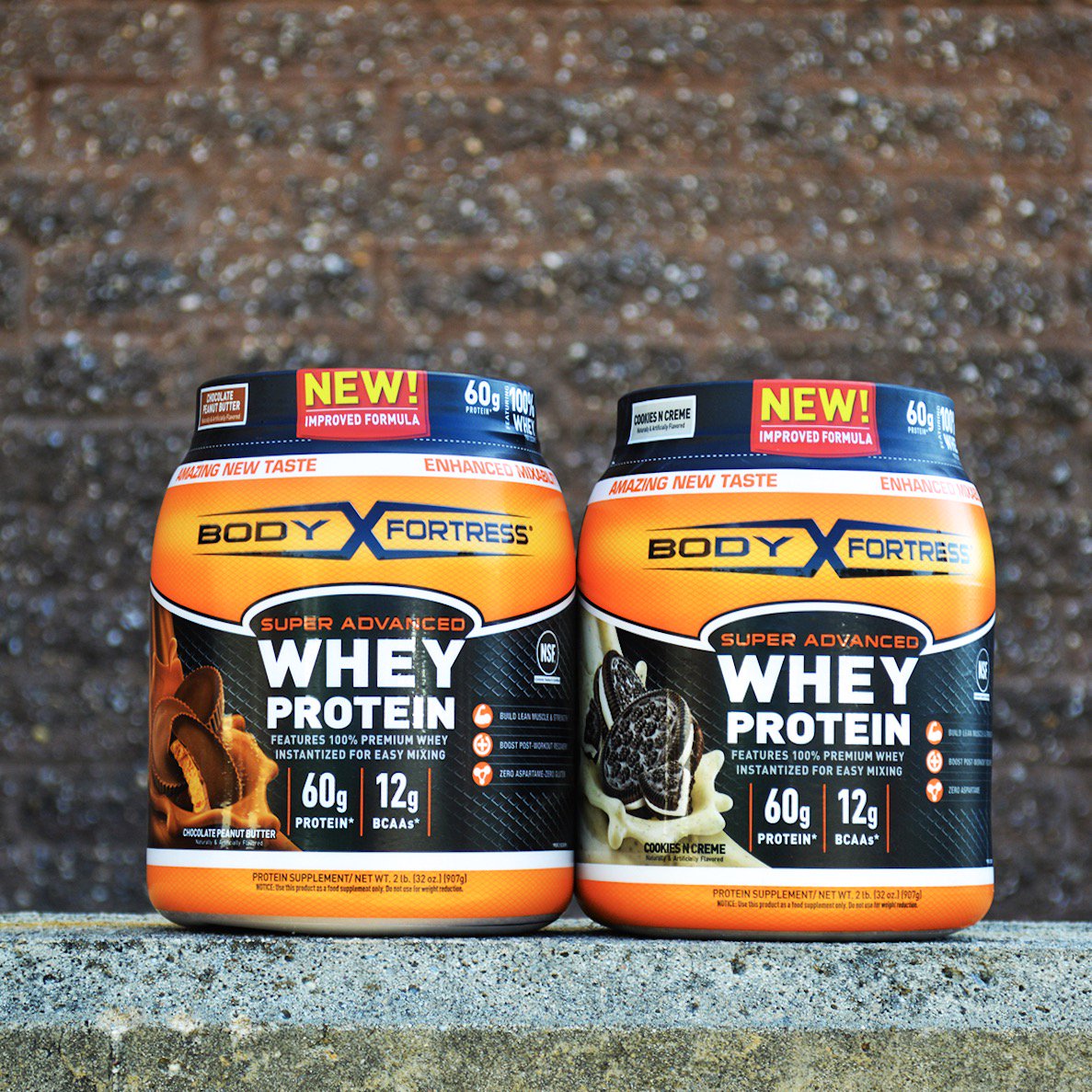 60g of protein &amp; 12g BCAA in each serving 👊 #BuildYourFortress

Shop now on Amazon: bit.ly/BodyFortress

#WheyProtein #ChocolatePeanutButter #CookiesNCreme