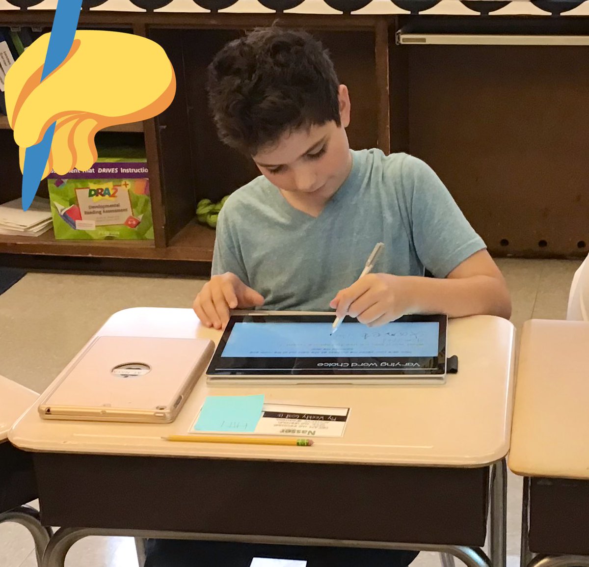 Digital inking in action. Ss loved the chance to have their thoughts displayed! #kutzcougarpride