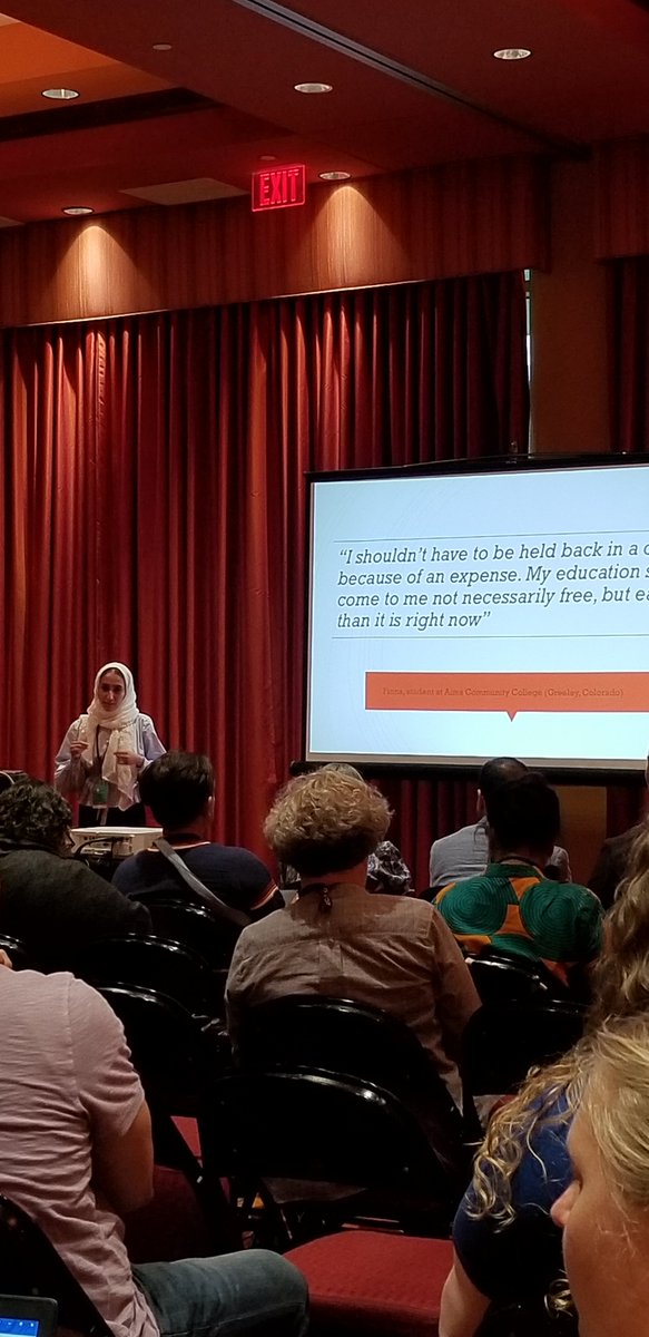 CyberMohammed's tweet image. Fellow student advocate and @OpenStax intern @LAlsrraj speaking about her experiences in promoting OER and its benefits at #OpenEd19 #ForStudentsForever