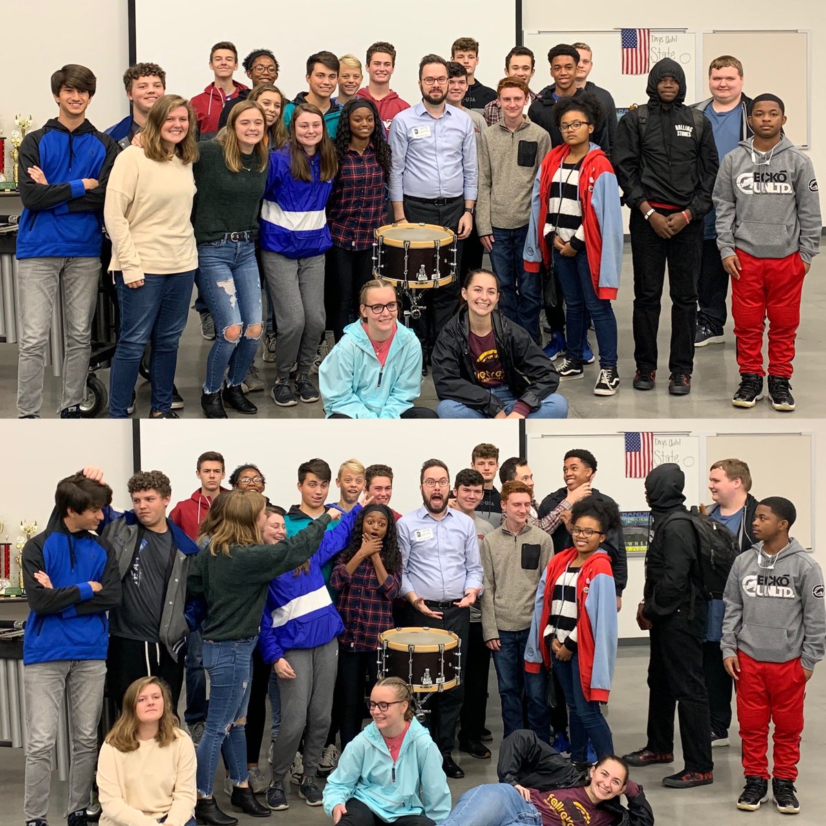 I had a great time with <a href="/BryantBands/">The Legacy of Bryant</a> and <a href="/BryantHSPerc/">Bryant High School Percussion</a> today talking about All-Region/All-State Snare and Keyboard. We also worked on our serious and goofy photo game!