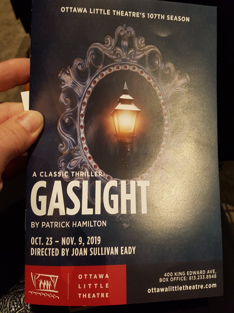 StPierreCather1's tweet photo. While I'm in Ottawa...why not go see the play of one of my two favorite cochairs!!!😉 
Gaslight
 at Ottawa Little Theatre https://t.co/OoK5fY6EUE