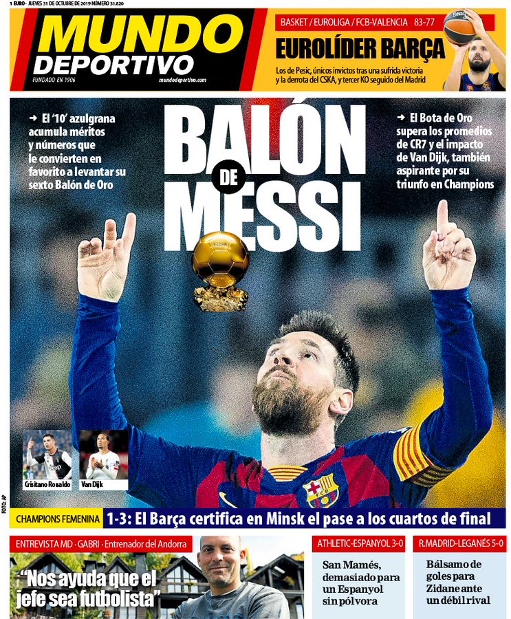 Ballon d'or 2019: vers un nouveau sacre de Messi?