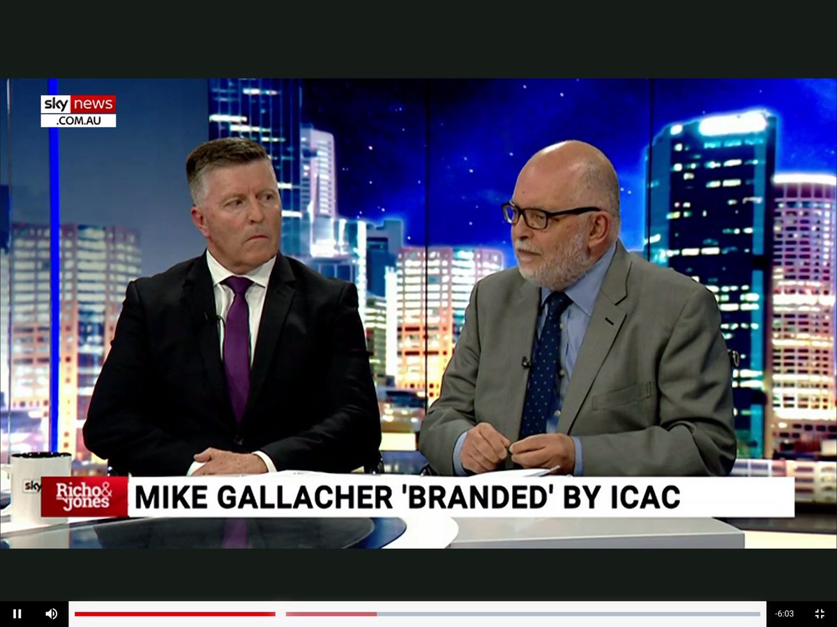 With Mike Gallacher on Alan Jones’s show last night talking about what ICAC inspector Bruce McClintock SC said, under parliamentary privilege, about Geoffrey Watson SC, ICAC’s former counsel assisting protect-au.mimecast.com/s/noawCD1v12hX…