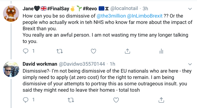 localnotail's tweet photo. One of the worst things about Brexit is Leavers are so dismissive of the impact of Brexit
How can people show such a total lack of compassion for the unearned sufferings of 3Milllion EU in UK?
How dare they deny their lived experience of Brexit? #InLimbo #FactTheFacts #FinalSay https://t.co/TxJhn2YbXN