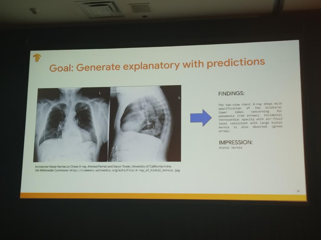 And next up <a href="/WisdomDalmeida/">Wisdom d'Almeida</a> talking about his work in Grounded language learning for medical report generation 🤩🌍💪#TFWorld