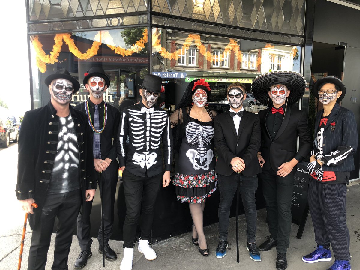 dionjnash's tweet photo. Happy Halloween team! #halloween2019 #DayoftheDead #triumphanddisaster https://t.co/8nYT2x9k5A