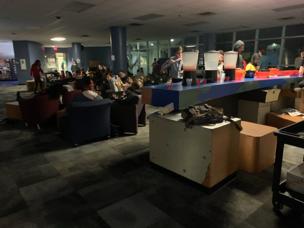 MPollard902's tweet photo. Late Night Scary Movie a hit on this rainy Hallow-eve! 🎃🍿 #CStateEngaged https://t.co/8gEvQoLVLn