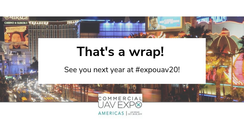 ExpoUAV's tweet photo. What an amazing few days! Thanks to all the speakers, leaders, and participants who made #expouav19 so unforgettable. See you at #expouav20! https://t.co/TAldY1txJ2