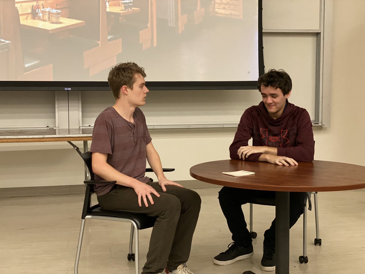 OffCenterComedy's tweet photo. This Friday, Off Center will be hosting our final sketch show of the semester: Of Mice and Men and Max and Ruby! The show will take place Friday (1/1) at 9pm in Burchard 118. Make sure you come out for free food and free comedy and free Lennie! https://t.co/coCkG89LHa