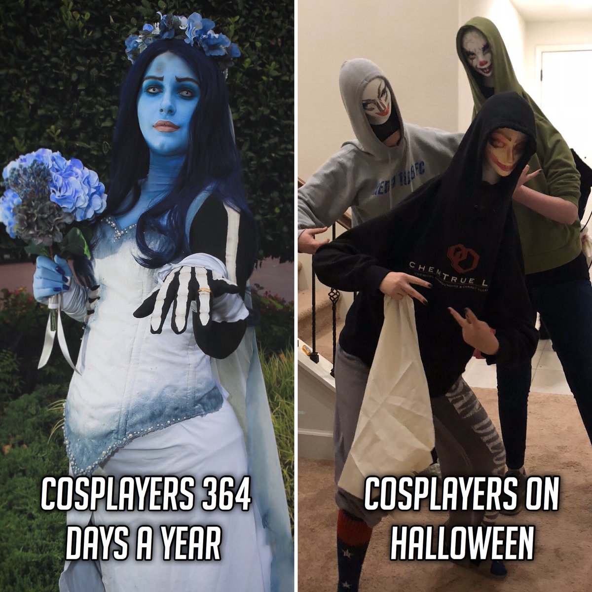 🎃 Teamwork makes the meme work 🎃

📸: @/frameshot_jg on Instagram!

#halloween #cosplay #cosplayer #cosplayers #corpsebride #timburton #timburtonscorpsebride #halloweenmeme #cosplaymeme #meme #memes #halloweenmemes #cosplaymemes