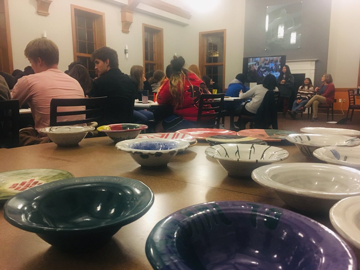 CCEatK's tweet image. The #AfterEverGood First Year Forum is happening now in the Stone Room! Students are engaging with pieces the “Clay and Community” course made last year, as well as discussing this project and the mural in the context of socially engaged art &amp;amp; the history of @kcollege