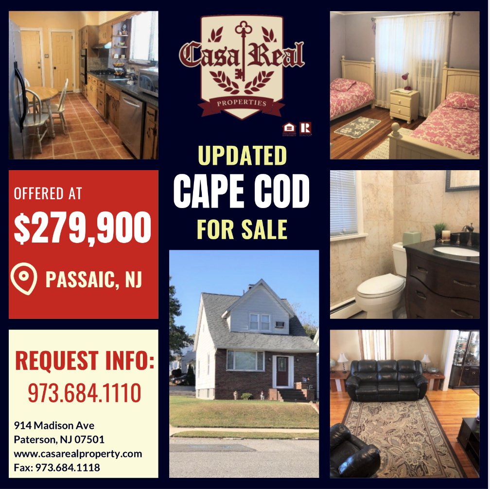 Casa_Real_Prop's tweet photo. New Listing Alert. Amazing home at an unbeatable price in Paterson, NJ. $279,900. 

2 Bedrooms | 2.5 Bathrooms | Finished Basement with Summer Kitchen | Stainless steel appliances | All Hardwood Floors

Direct message us for more info or call 973.684.1110. https://t.co/zacIvXKygh