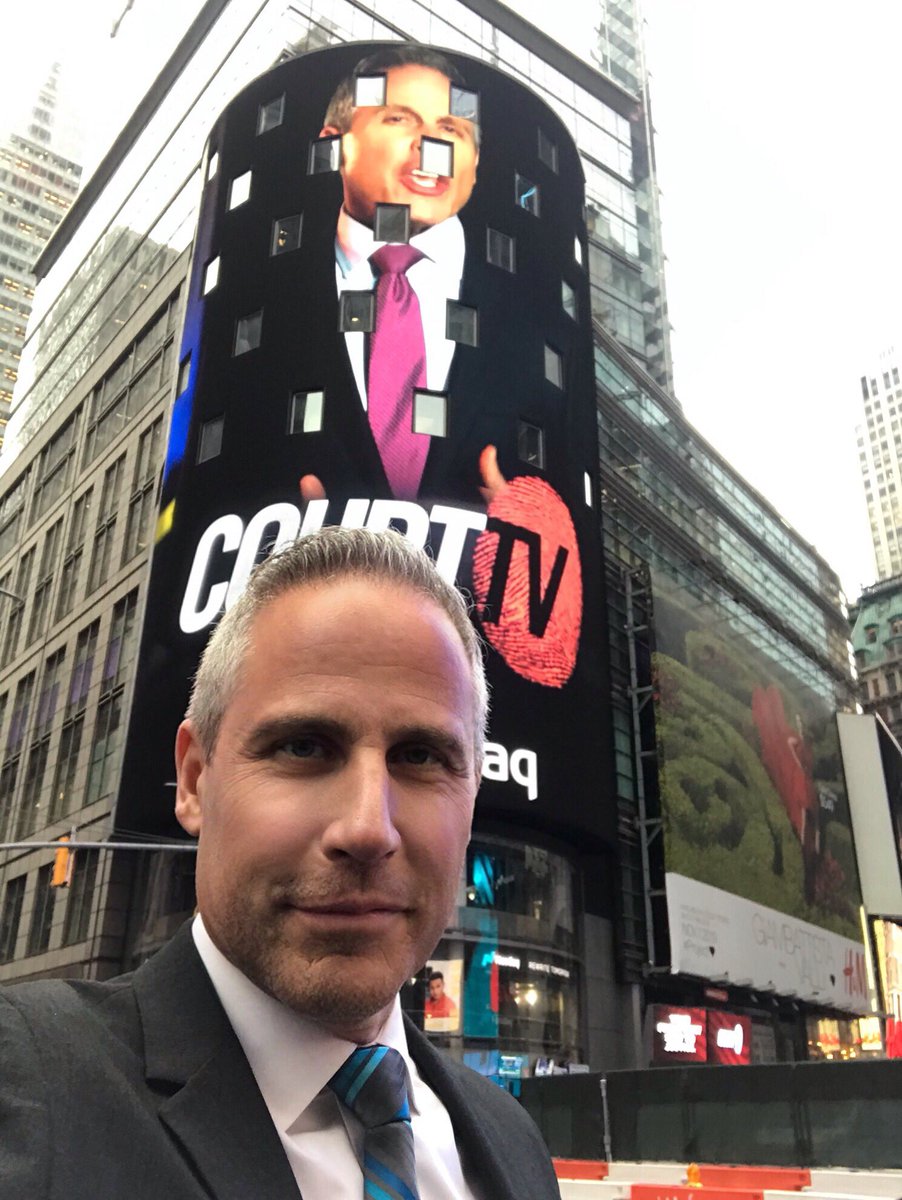 Me in Times Square celebrating COURT TV back on the air in NY, LA, Chicago, Philly and Dallas in addition to 90% of the rest of the Country!