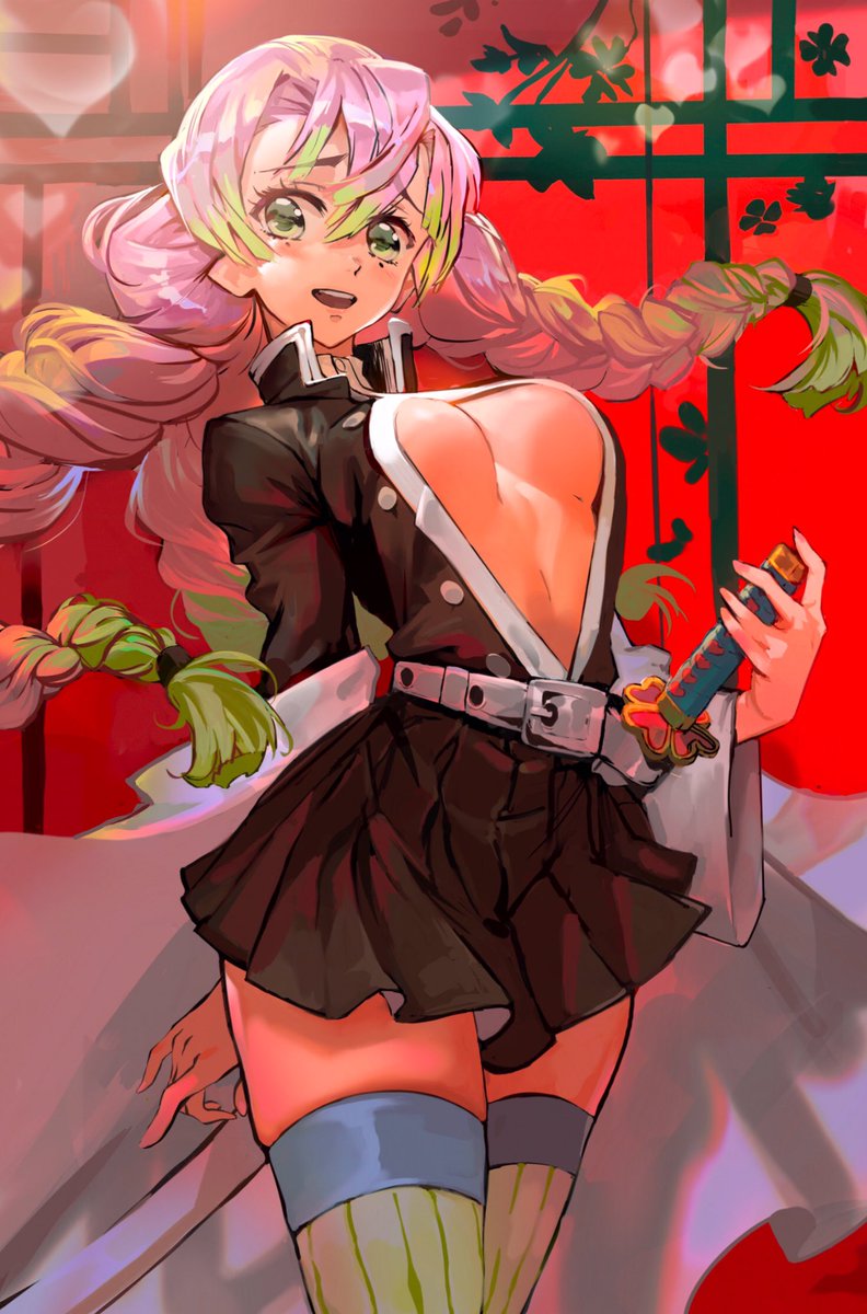 Jimboboxart's tweet image. Painted this today, starting to feel slightly better :) #mitsuri #demonslayer #kimetsunoyaiba