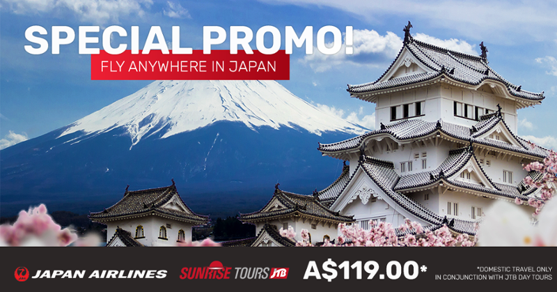 JTBAust's tweet photo. Don't miss out on this once in a lifetime opportunity to fly anywhere in Japan! ✈️ How to book: Customers can either e-mail us or contact us on 1300 739 330. 
https://t.co/5cYUTNOJjY https://t.co/Xc5fwXmhsd