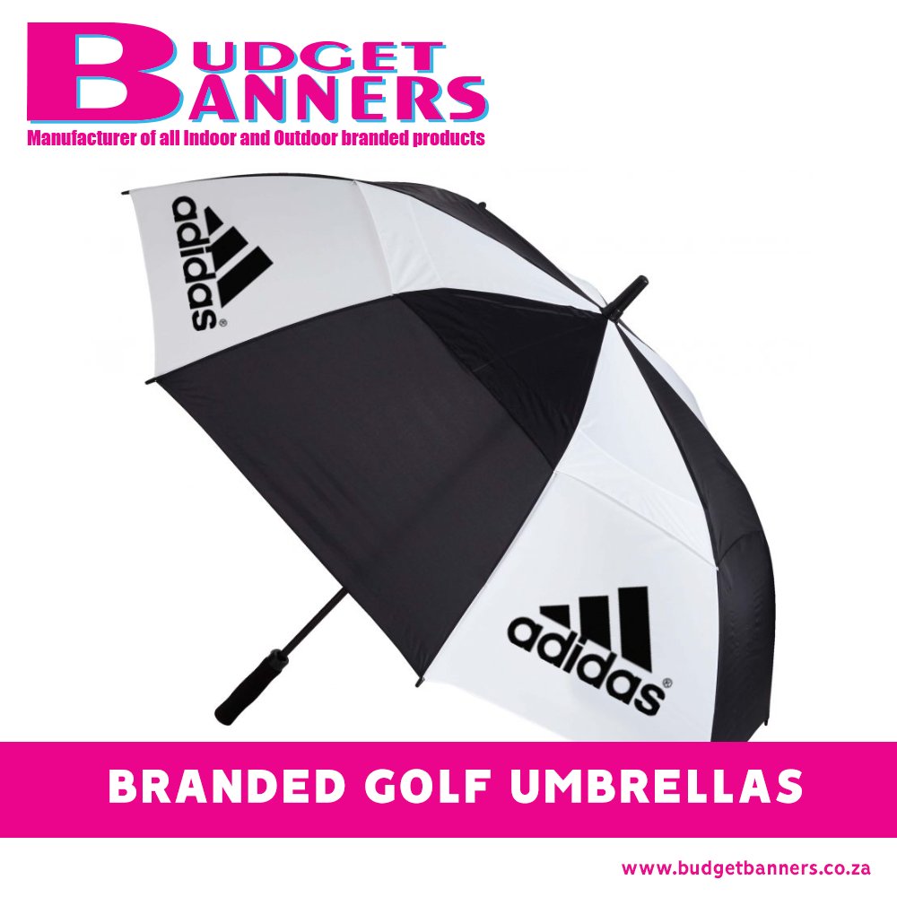 Branded golf umbrellas protect you from the wind, rain, and sun, all while getting your company colours and logo out on display for the world to see. They also make a great corporate gift.

Learn more: budgetbanners.co.za/product/brande…