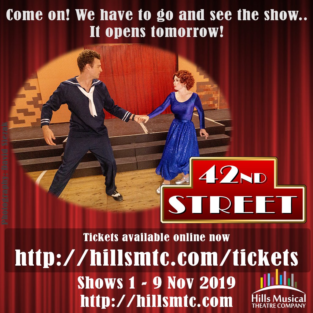 HillsMTC's tweet photo. We're so excited.. Our production of 42nd Street opens tomorrow!

Tickets available now at https://t.co/FRtn7WPByZ https://t.co/faZUuT2A8M