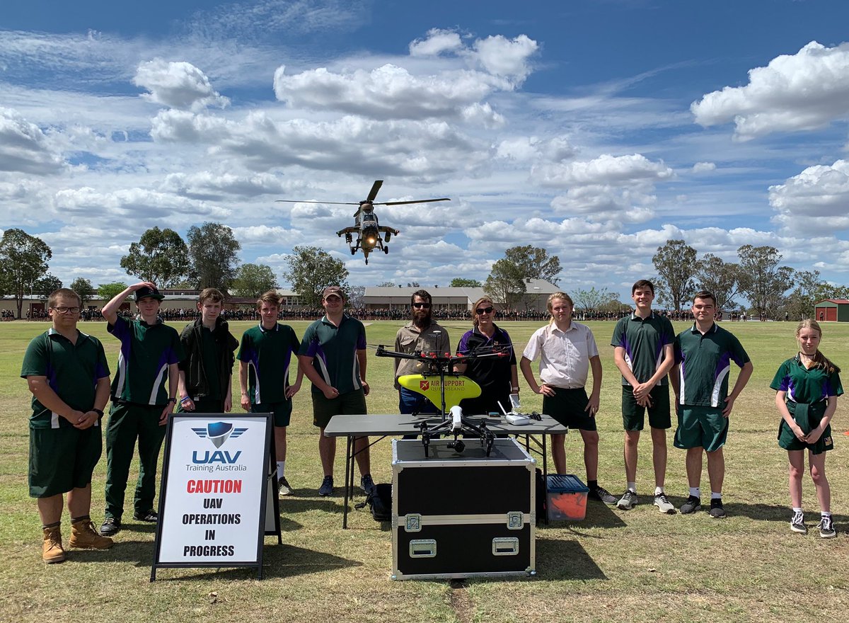 Took the opportunity to call into Lockyer District High School in Gatton in the middle of a training sortie today. The school has a strong STEM pathway with aviation subjects including UAS operations. #STEMeducation