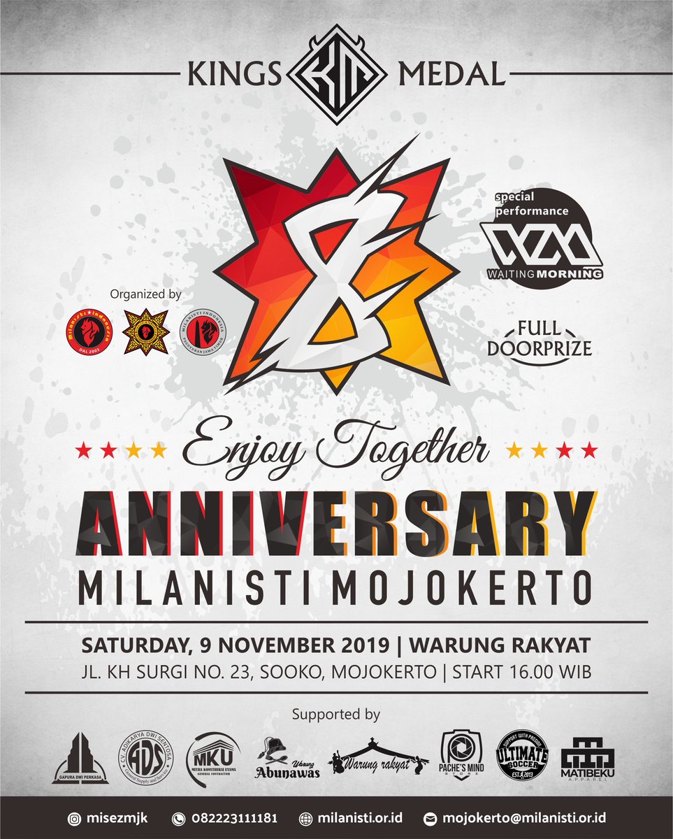 Here We Go!! Perayaan #Anniv8MIsezMJK jangan sampai tidak hadir, event perdana untuk pengurus baru periode 2019/21

Yuk ramaikan hadir ajak sanak family pada Sabtu, 9 November 2019 start pk 16.00 wib

Band Perform: Waiting Morning

More Info
082223111169 
082222111181