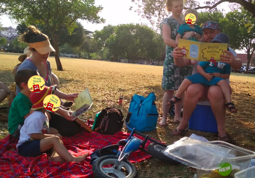 boristhebabybot's tweet image. Scene from a BabyBot picnic -- the book being read by constitutional lawyer Michael Bishop. 

#DoNotTrack #childrensbooks #BeepBeepBoop