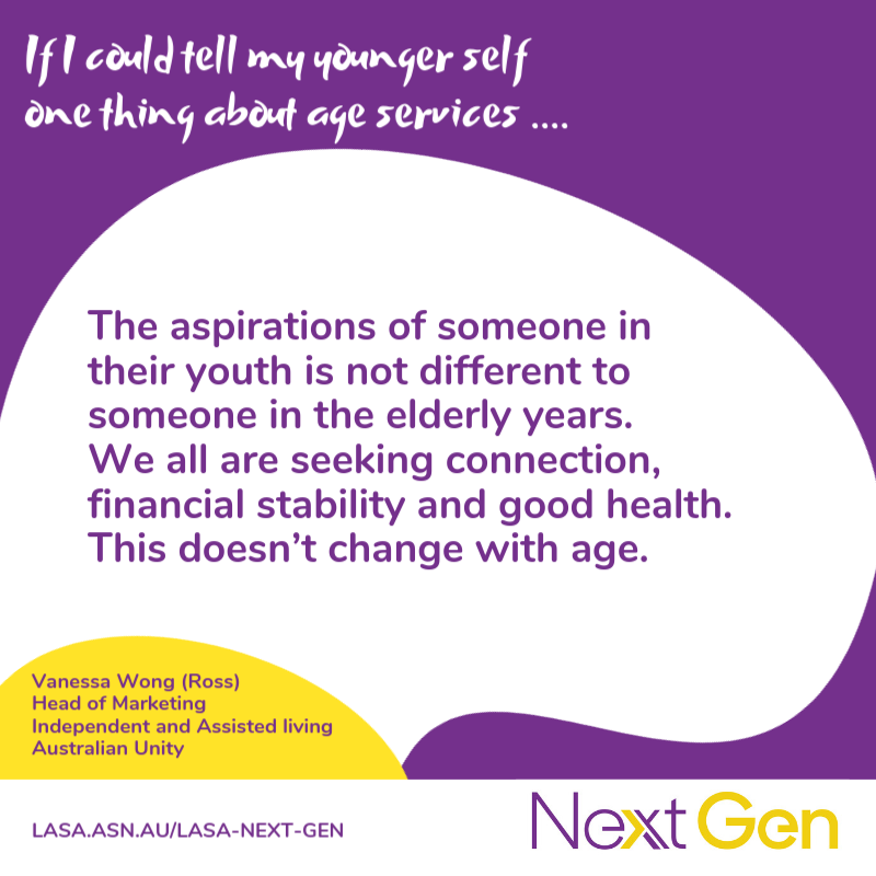 LASANextGen's tweet photo. #NextGenTakeover 14 Vanessa is #HeadofMarketing at #AustralianUnity. Love these wise words Vanessa, way to go! #emergingleaders #nextgenleaders #nextgen #agedcare #agedcareleaders #agedcareaustralia #australia #leadership #campaign #usergeneratedcontent #makingagedcarebetter https://t.co/g4lChWF0SB