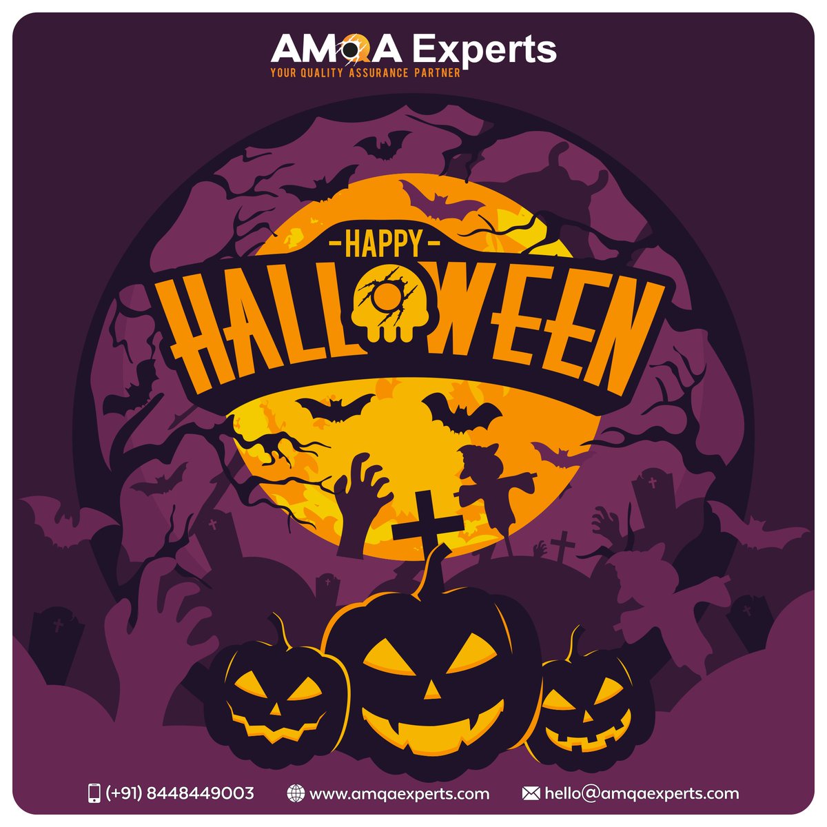 amqaexperts's tweet photo. @amqaexperts wishes everyone a night full of frights and a bag full of delights, Happy Halloween to all.👻🎃👻🎃👻🎃👻🎃
Eat, drink and be scary!
#halloween2019 #HappyHalloween #Halloween #HalloweenFun #Halloween19 #HalloweenNight #HalloweenEve #amqaexperts https://t.co/51rWbHFUcH