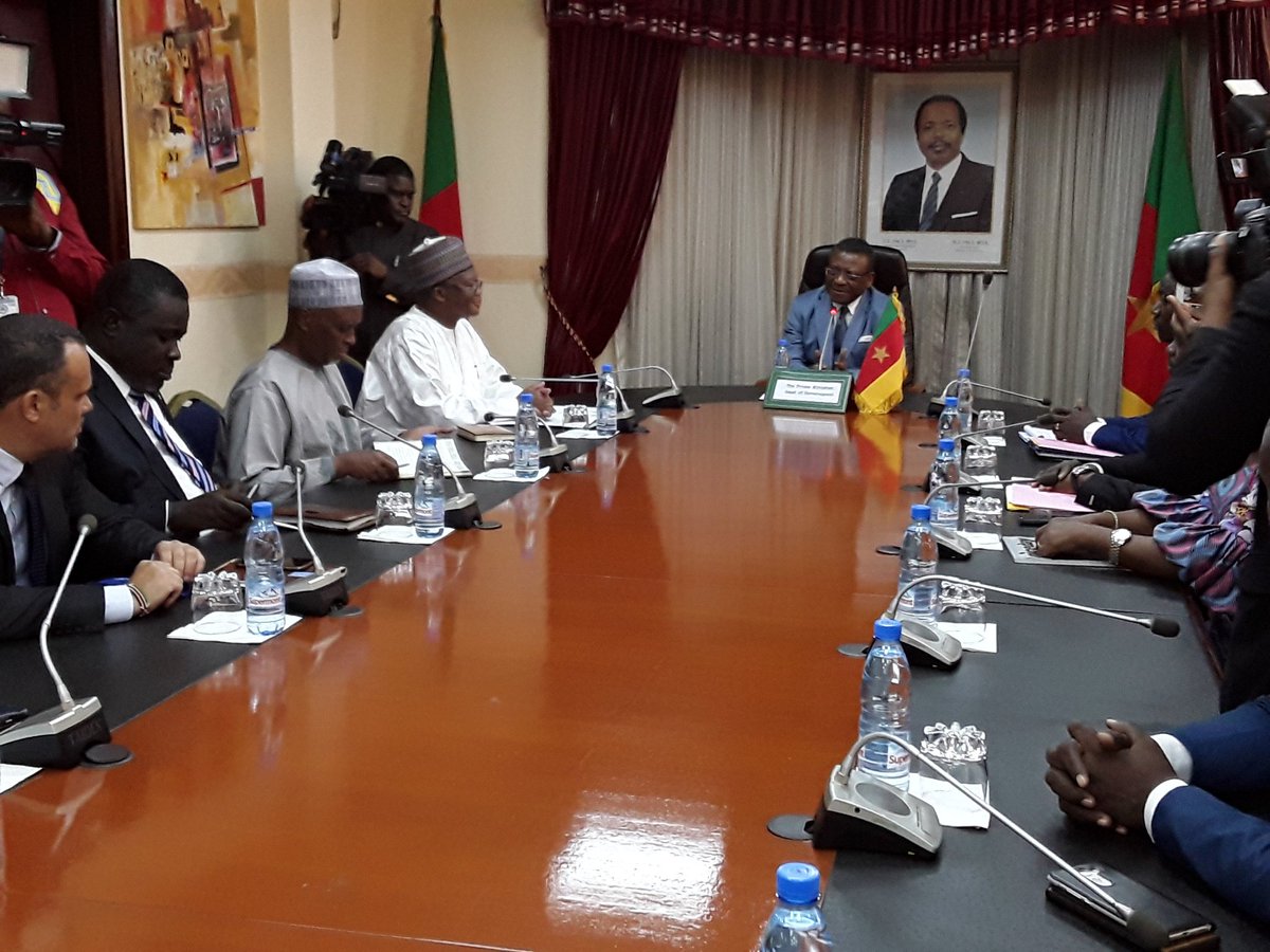 CameroonPm237's tweet photo. J'ai reçu la délégation de la Commission du Bassin du Lac Tchad conduite par son Secrétaire Exécutif S. E. MAMMAN NUHU. Nous avons échangé notamment sur la stratégie régionale de stabilisation du Bassin du Lac Tchad.
#DionNgute
#CBLT
#Cameroun https://t.co/ZQ0qqfBzMm