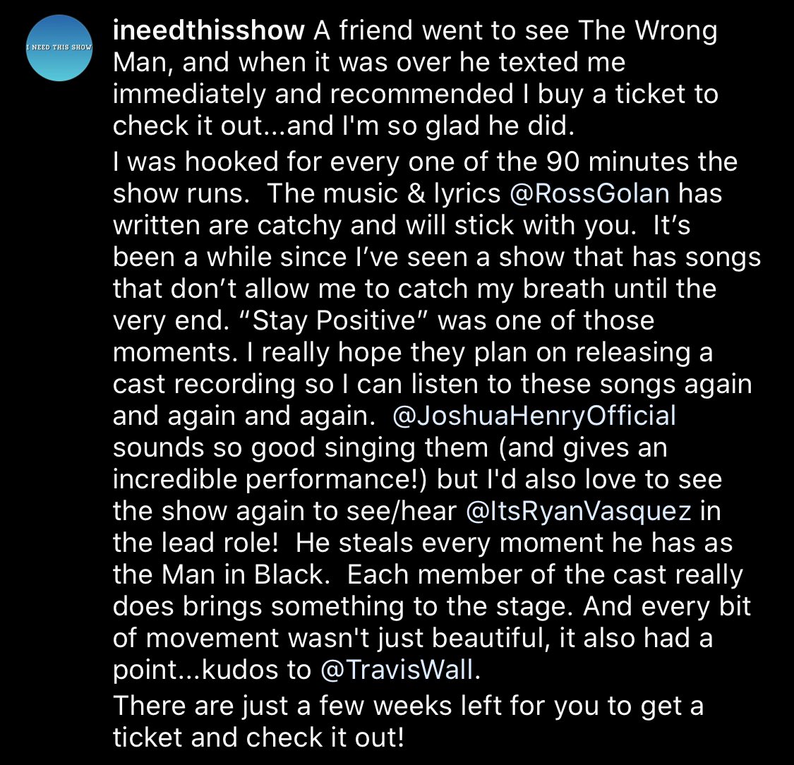 INeedThisShow's tweet photo. A few thoughts about #TheWrongManMCC...

#INeedThisShow #TheWrongManMCC #TheWrongMan #MCCTheater #OffBroadway #Theater #Theatre #Musical #MusicalTheater #MusicalTheatre @TheWrongMan @mcctheater @joshuahenry20 @itsryanvasquez @rossgolan @traviswall https://t.co/Zhbw14kzUx