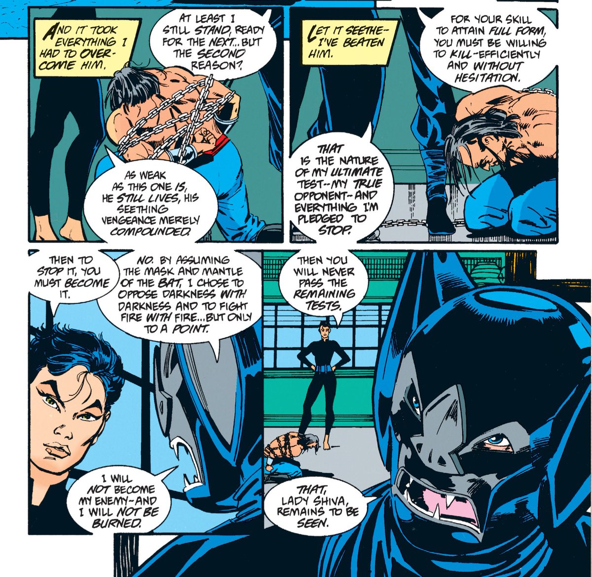 Sometimes it's about demonstrating that her way of attaining strength through murder is the only one worth following...