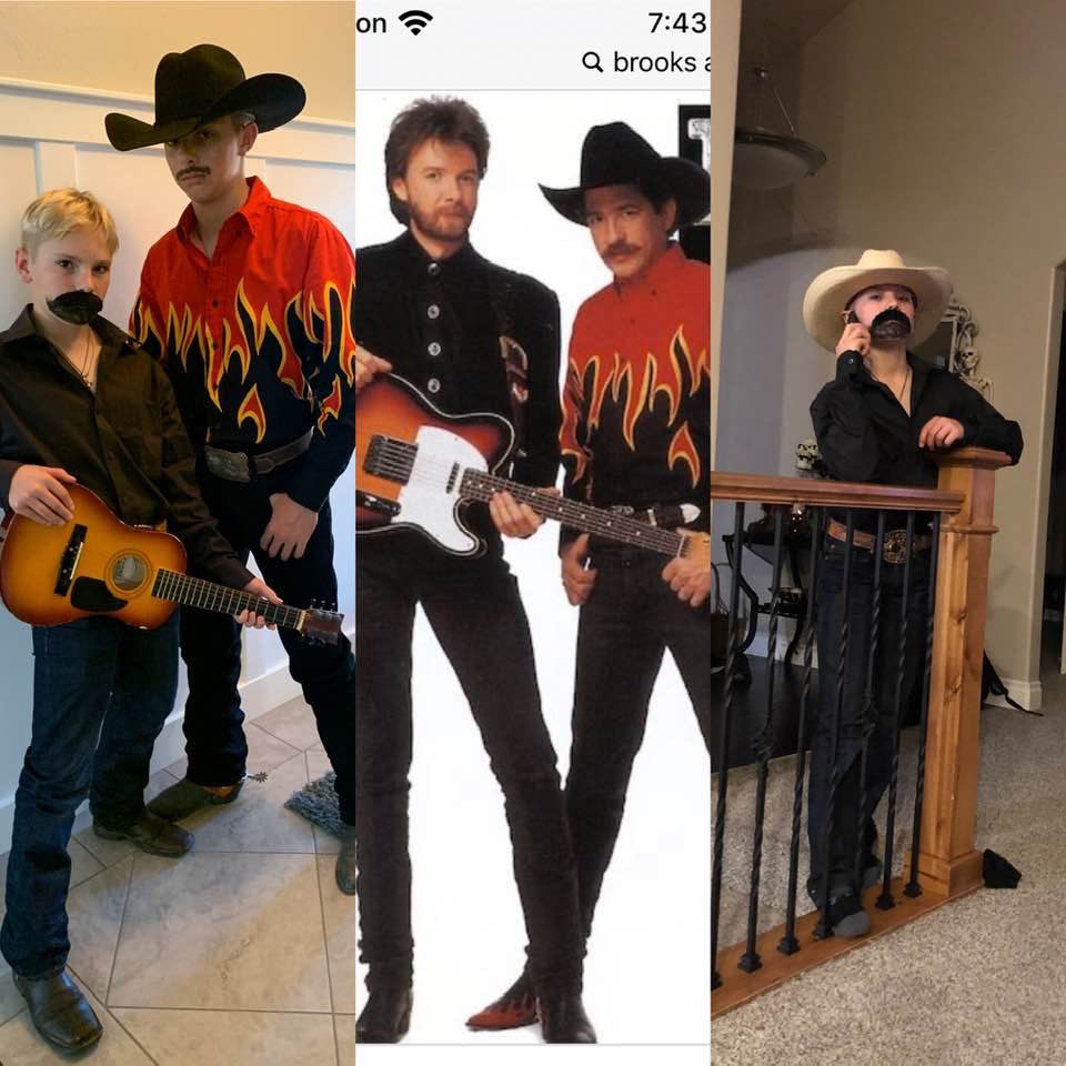 @BrooksAndDunn They can’t believe no one their age knows the greatest country duo of all time!! #halloween2019 #brooksanddunn #countrymusic #highschoolfreshmen #lehi #americanfork #utah