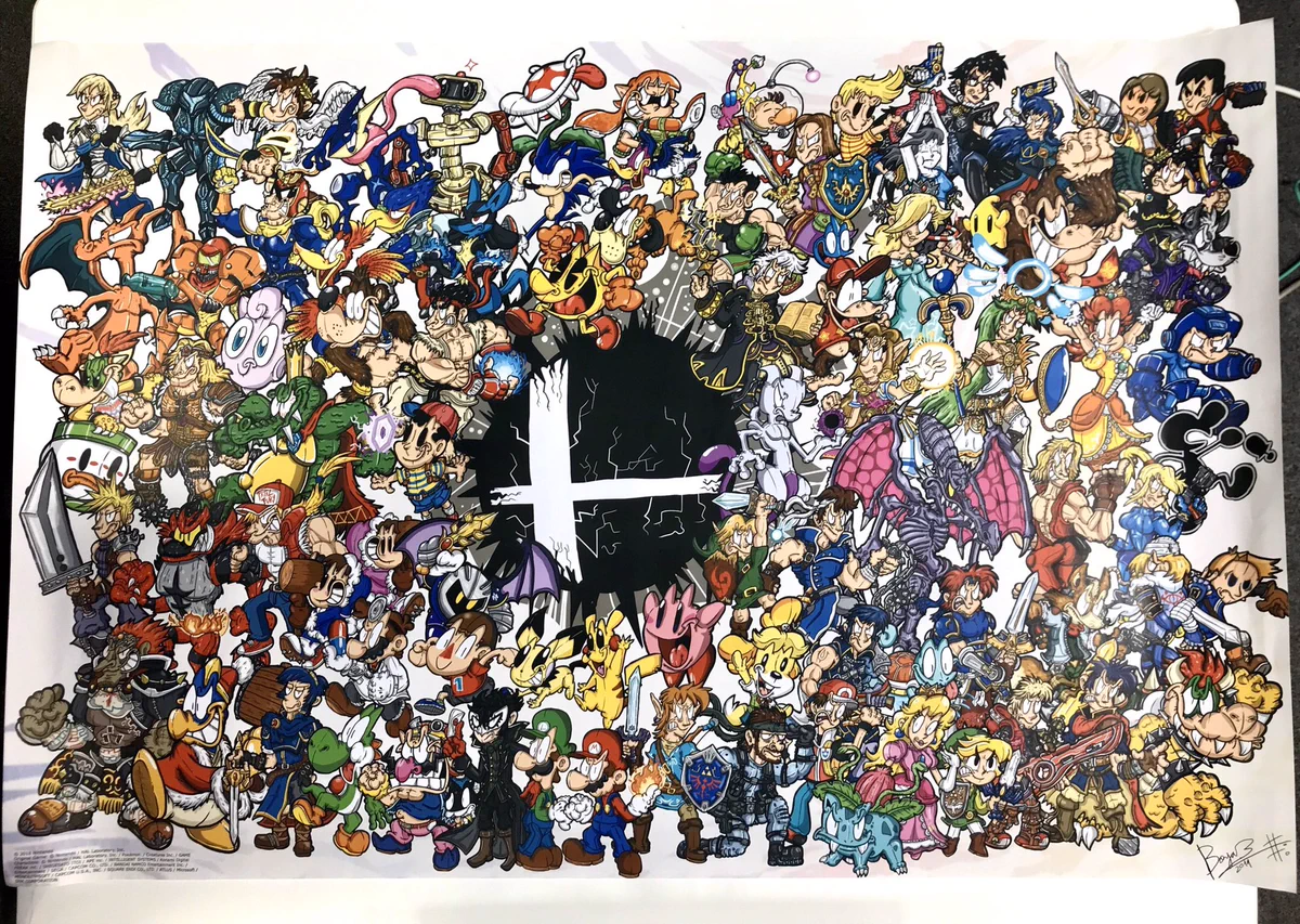 もう公式でもおかしくない？スマブラ集合ファンアートのポスターが凄すぎるwww