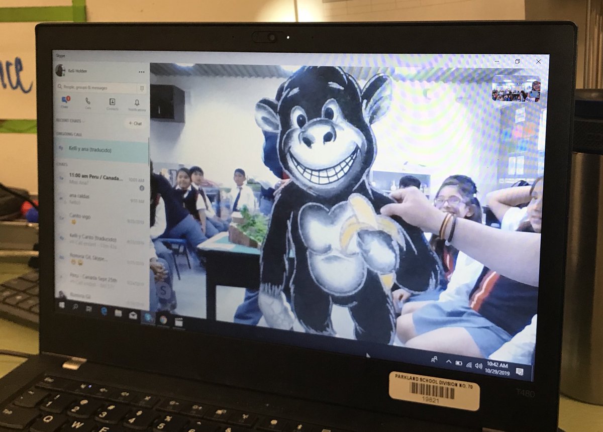 KelliHolden's tweet photo. So exciting for @mrsholdensclass @mrcoteclass @matsubaclass 2 share about Alberta bison with new friends in Peru. Then learn about pink dolphins, penguins, vicuñas &amp; more! When finished, a student told me “That was amazing!”  She was so right. Thanks @RominaGilV #prescottpsd70 https://t.co/Nr84QmmLUo