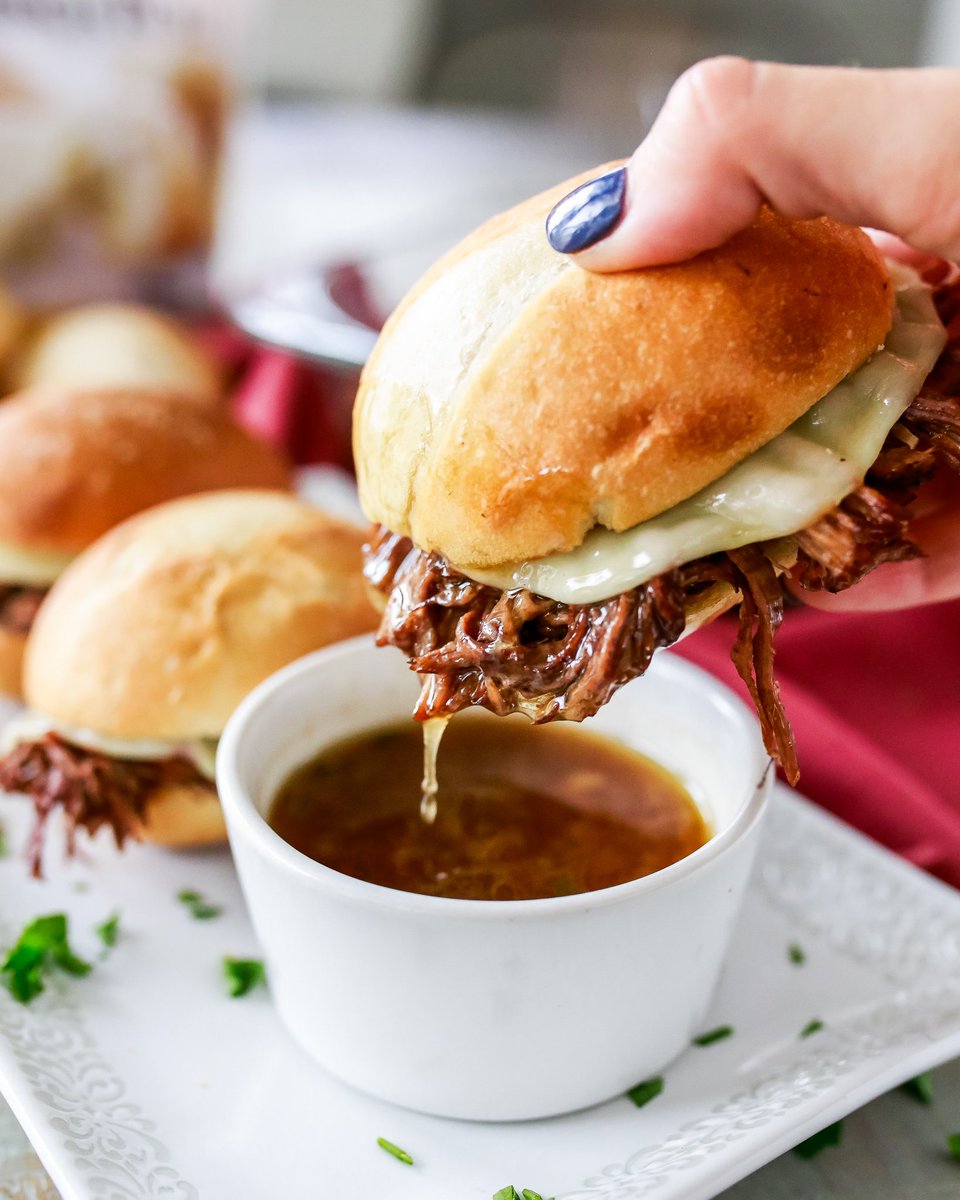TangledwTaste's tweet photo. #ad. The most INCREDIBLE French Dip Sliders! Made with @rhodesbread French Artisan Rolls. They're amazing y'all! Go eat them: https://t.co/BVzx57M7rj https://t.co/1pIKjphx9J