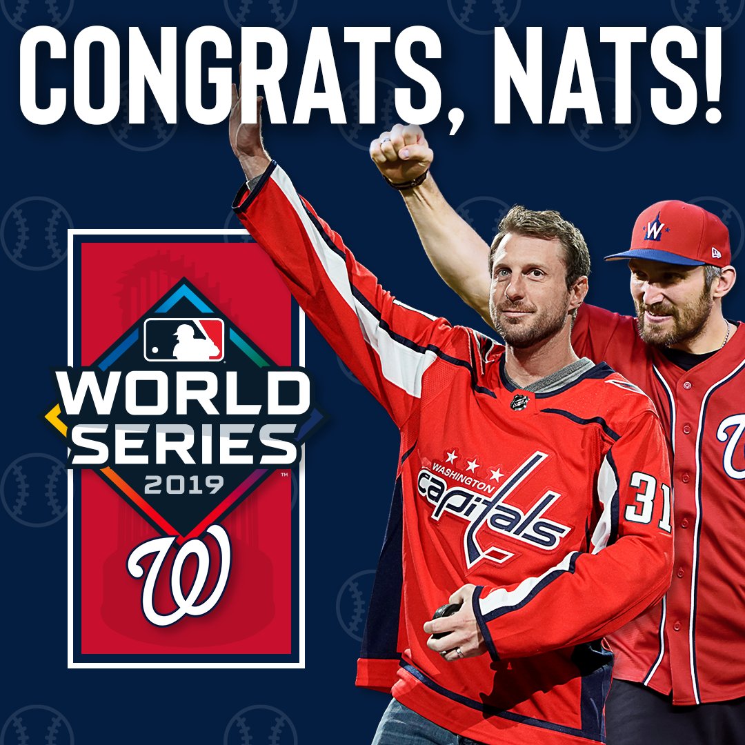 DISTRICT. OF. CHAMPIONS!

2018: #StanleyCup 
2019: #WorldSeries 

Congratulations to the World <a href="/Nationals/">Washington Nationals</a>! 

Let's Party.

#ALLCAPS // #STAYINTHEFIGHT