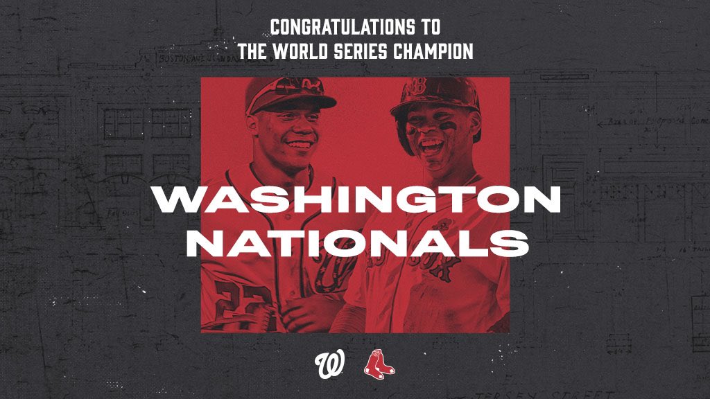 Congrats to the new #WorldSeries champs, <a href="/Nationals/">Washington Nationals</a>! 👏