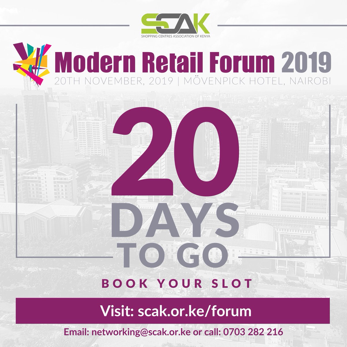 SCAKINFO's tweet photo. Book your ticket today on https://t.co/vOnvYJB6zr #retailers #scak #networkingevents #entrepreneurs #retail #kenya #nairobi #retailke2019 #malls #ticket #modernretail #shoppingcentres #BusinessinKenya #Kenyaneconomy https://t.co/yxXVURN9hO