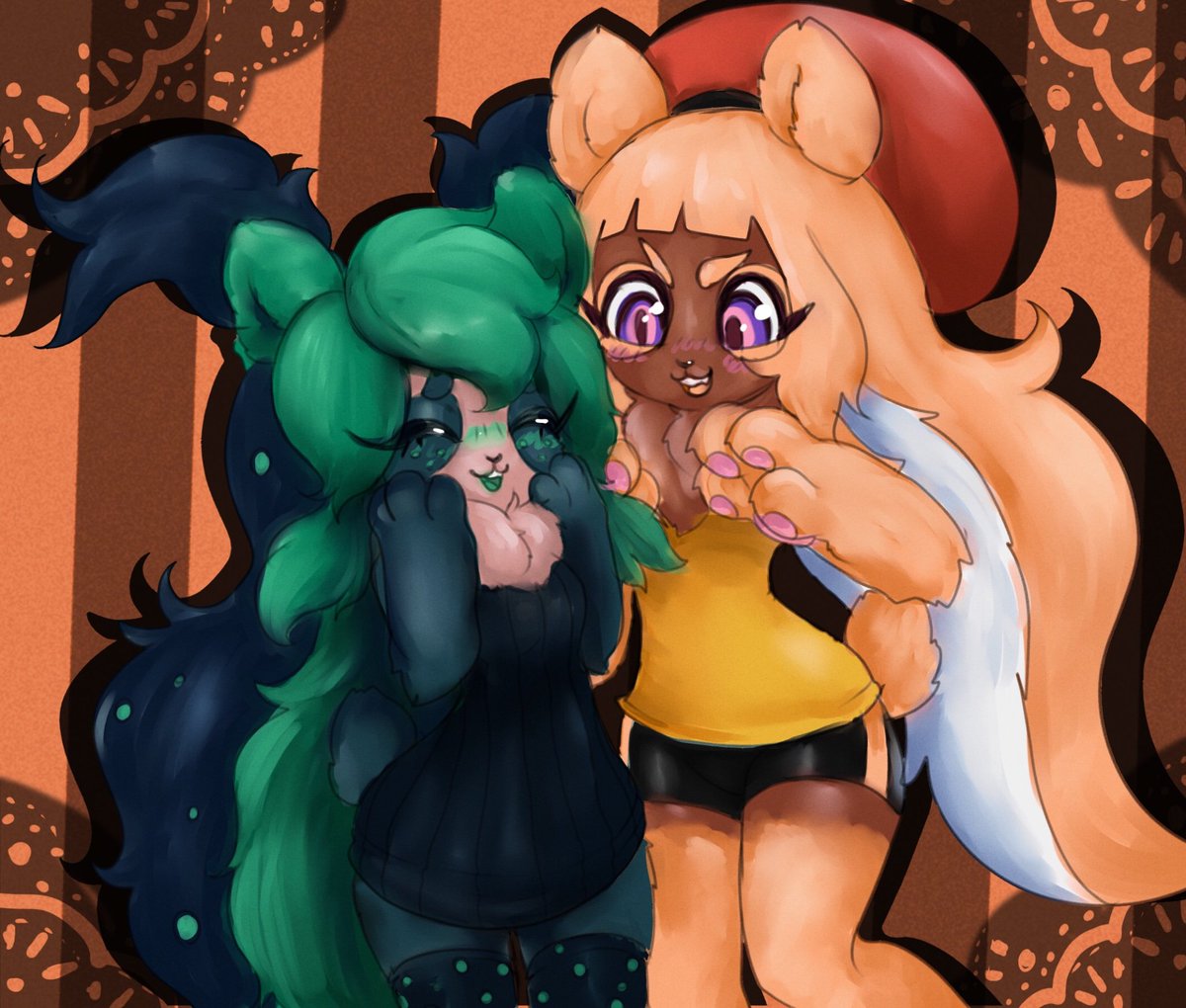 ArtNemi's tweet photo. HAPPY FURRYWEENIE!
Thanks to @lavengoo for suggesting furries for what I’d draw nemi and lechie as :,3 💕
Wechie belongs to @yebbyart
#Splatoon2 #splatoonhalloween #splatoonfurry #furrypanda #nemi #lechie #splatoonoc #splatoonart https://t.co/tiZzn7px6n