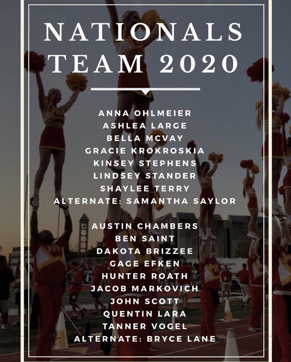 Congratulations to our 2020 nationals team members!! 

Now the work begins!! 

GO RILLAS ❤️💛🦍